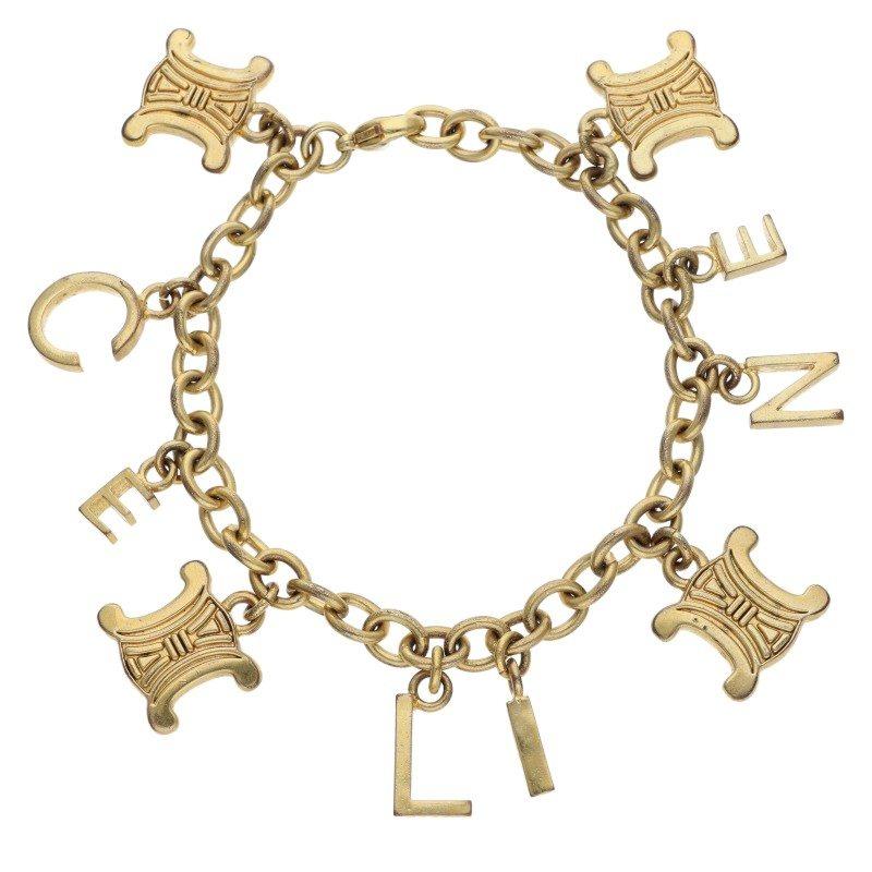 CELINE（セリーヌ） マカダムチェーンイニシャルチャームブレスレット