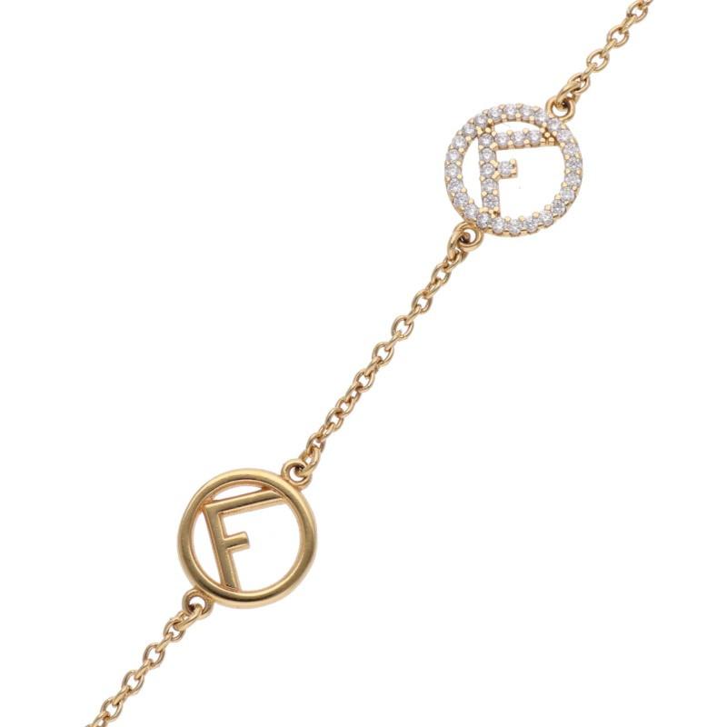 未使用　FENDI フェンディ　ロゴモチーフ　ブレスレット　正規品　希少品 FENDI（フェンディ） ブレスレット ロゴラインストーンブレスレット