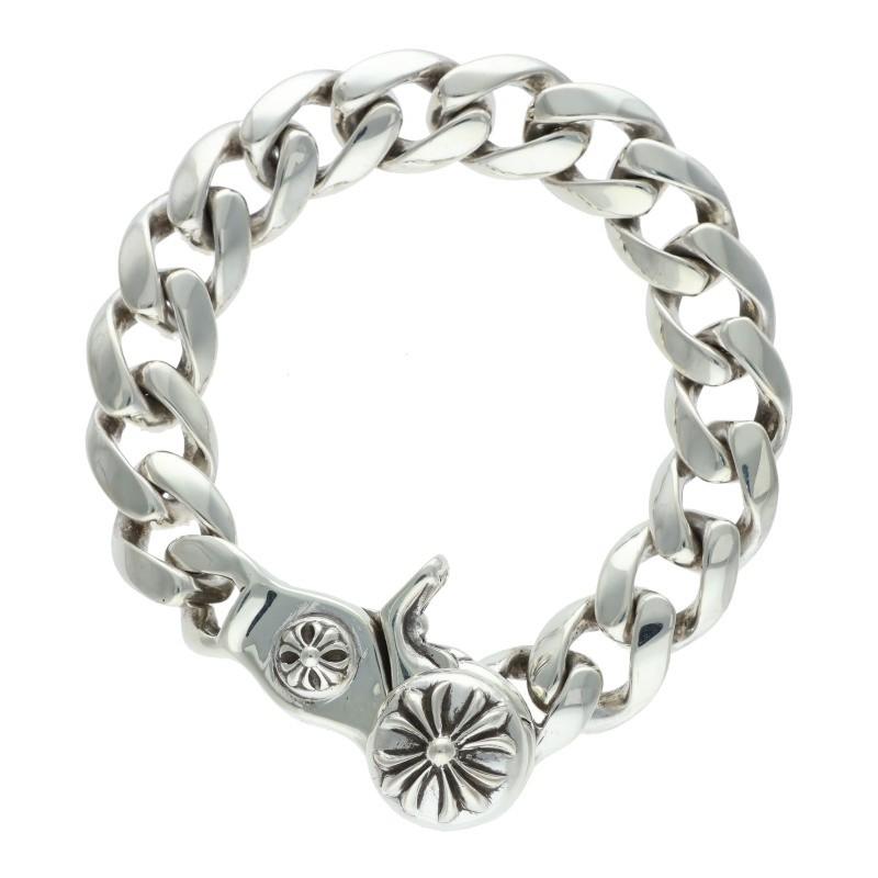 クロムハーツ  CLSC CHN LNK/クラシックリンククリップ シルバーブレスレット メンズ 15LINK CHROME HEARTS（クロムハーツ） ブレスレット サイズ:15LINK CLSC CHN