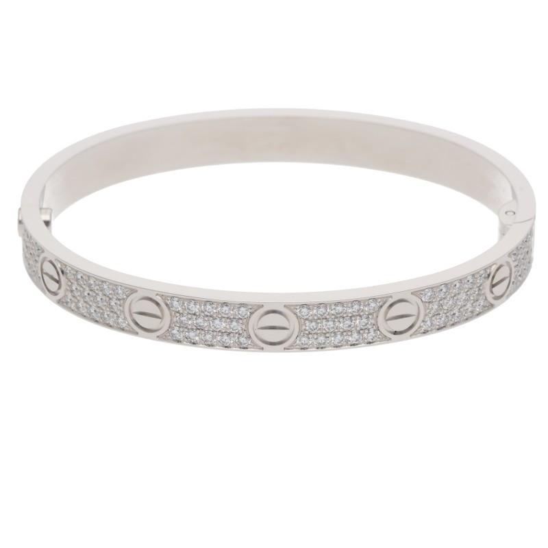 カルティエ  LOVE BRACELET PAVE DIAMONDS 18KPG PAVEダイヤブレスレット メンズ 16 Cartier（カルティエ） サイズ:16 LOVE BRACELET PAVE DIAMONDS 18KWG