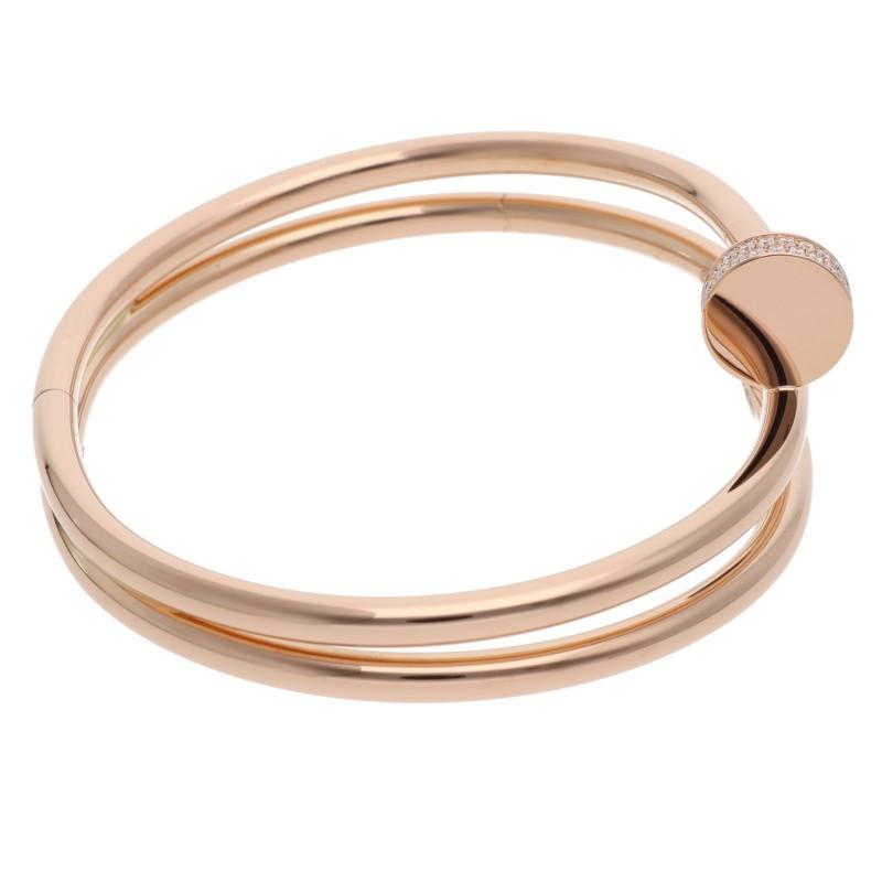 カルティエ ジュスト アン クル ブレスレット フルダイヤ K18PG Cartier（カルティエ） サイズ:18 新型 JUSTE UN CLOU BRACELET DIA