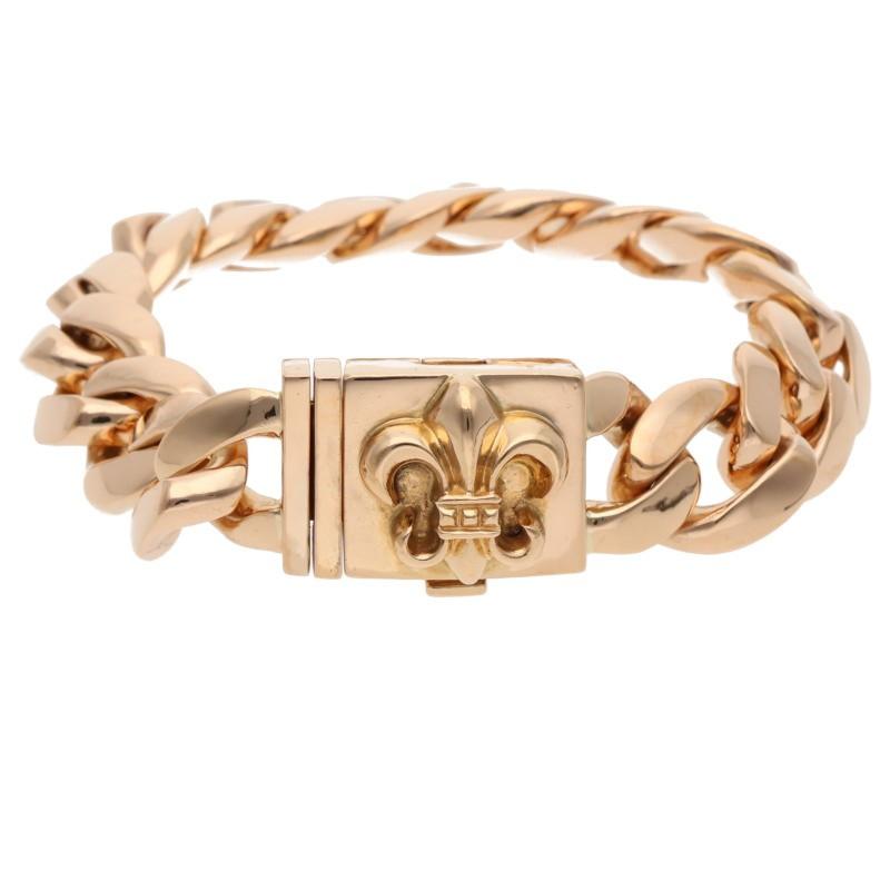 【新品】CHROME HEARTSクロムハーツBSフレアーチェーン ブレスレット CHROME HEARTS（クロムハーツ） サイズ:15LINK 22K ID BOX BS FLUER BS
