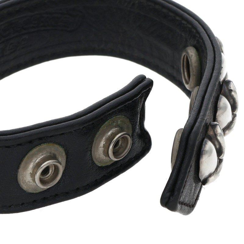 クロムハーツ ハートボタン レザーブレス 3BTN 2SNP 希少モデル 正規品 CHROME HEARTS（クロムハーツ） 3BTN 2SNP ハート3ボタンスナップ