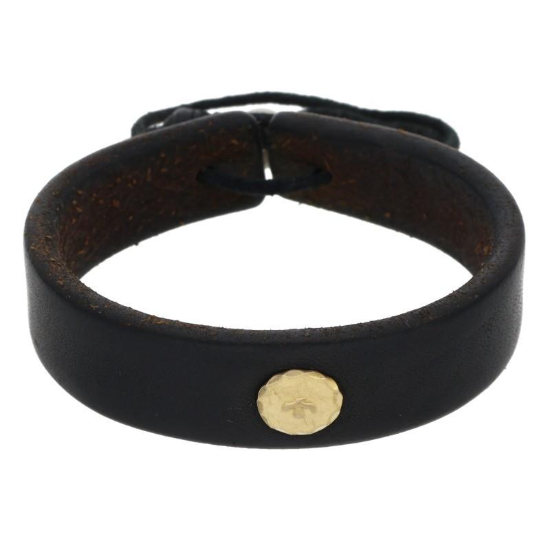 goro's（ゴローズ） 金メタル付きレザー ブレスレット 中古 HJ08