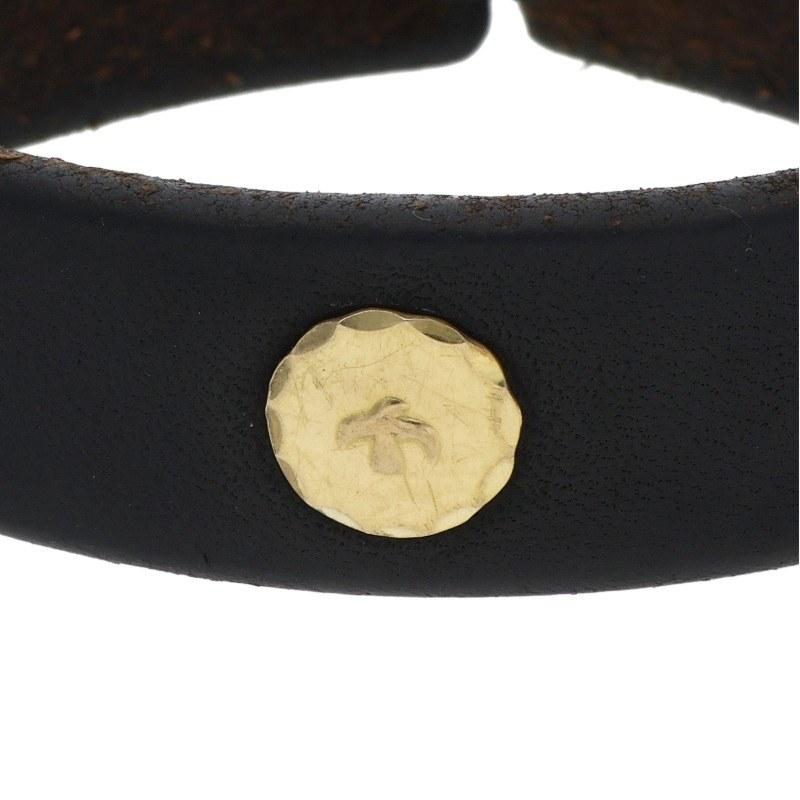 goro's（ゴローズ） 金メタル付きレザー ブレスレット 中古 HJ08