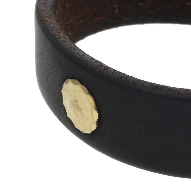 goro's（ゴローズ） 金メタル付きレザー ブレスレット 中古 HJ08