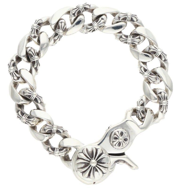 クロムハーツ サイズ:15LINK FNCY CHN LNK ファンシーリンククリップ シルバーブレスレット 중고 SS07
