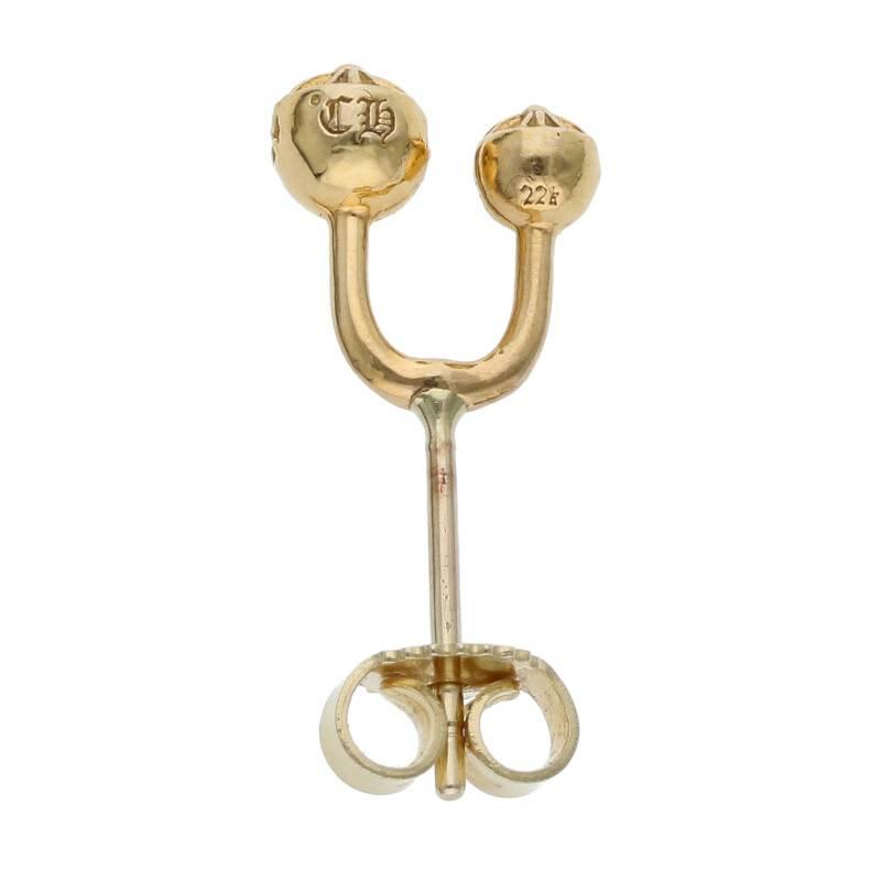 CHROME HEARTS クロムハーツ ピアス 22K ダブルクロスボールミニ CHROME HEARTS クロムハーツ ピアス 22K ダブルクロスボールミニ