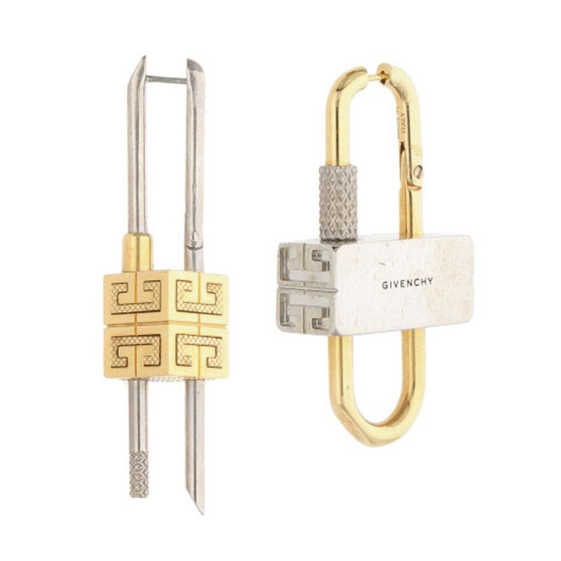 ジバンシィ GIVENCHY BF10MQF01A-711 ロックアシンメトリーピアス 中古 