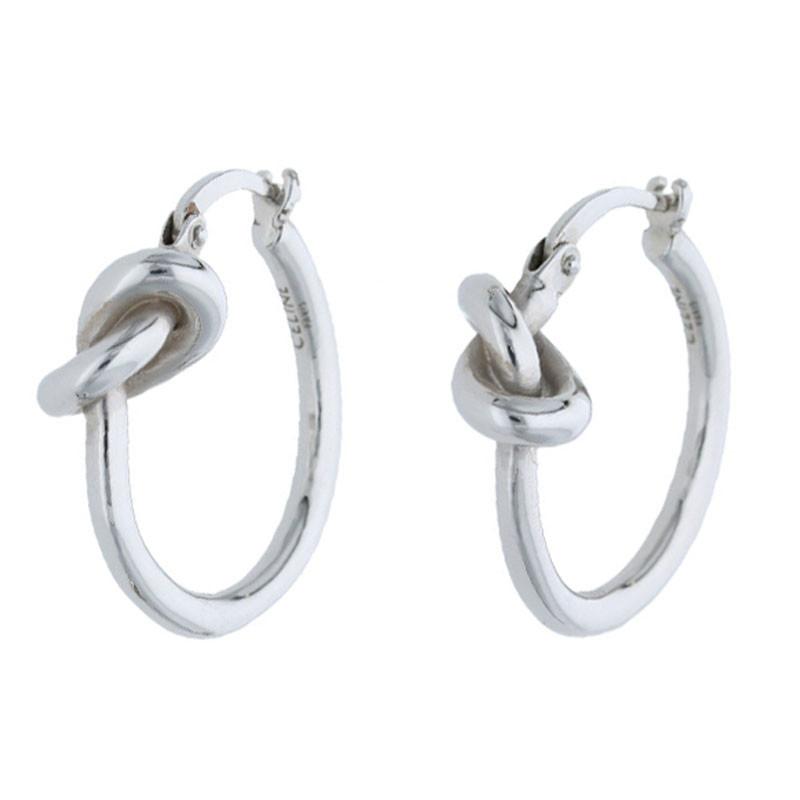 CELINE ノット スモールフープ / ロジウムフィニッシュ ブラス