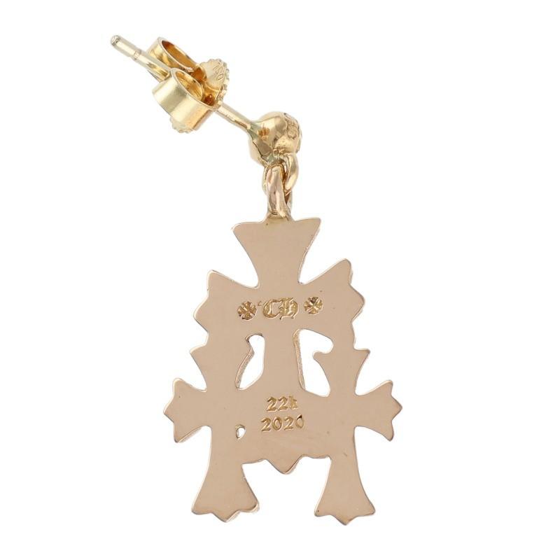 クロムハーツ  22K 3 CH CROSS DROP/トリプルCHクロス ゴールドピアス メンズ CHROME HEARTS（クロムハーツ） ピアス 22K 3 CH CROSS DROP トリプル