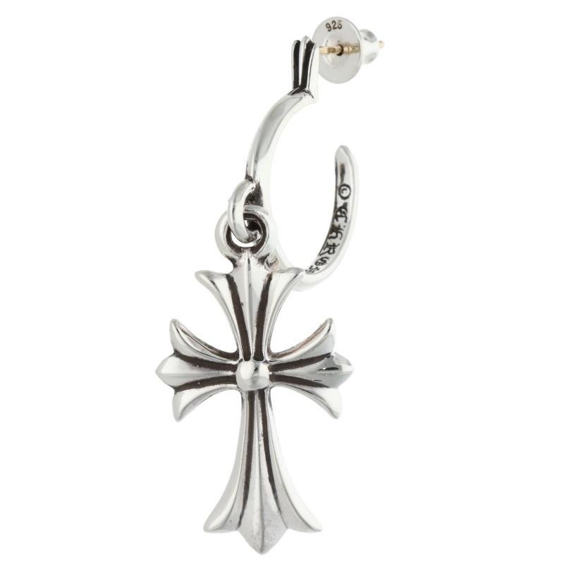 クロムハーツ タイニー CHクロス ピアス 14K シルバー CHROME HEARTS（クロムハーツ） TINY CH CROSS タイニーCHクロスフープ