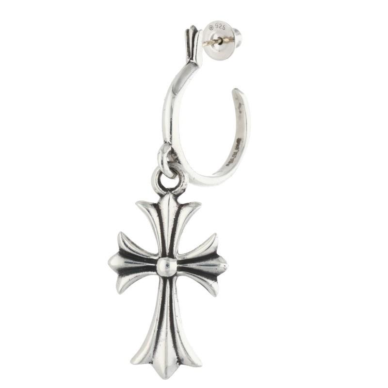 Chrome Hearts シルバー クロスピアス クロムハーツ 3 CH クロス ドロップ ピアス イアリング シルバー