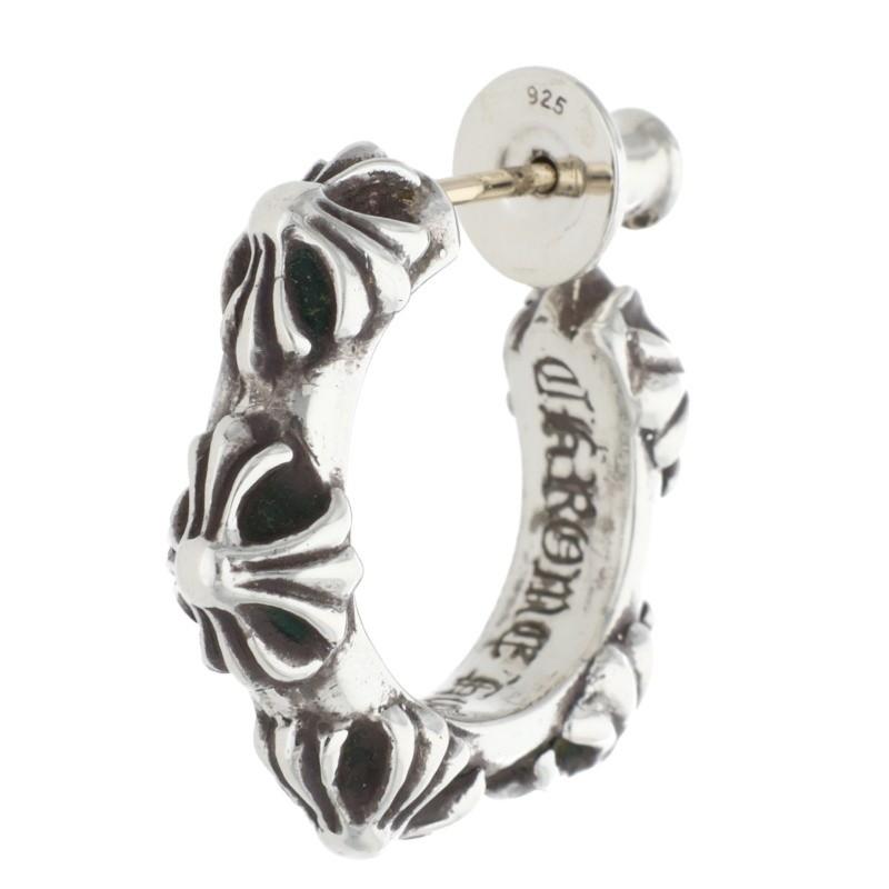 CHROME HEARTS クロムハーツ シルバー フープピアス 正規品 CHROME HEARTS（クロムハーツ） HOOP CROSS SML クロスバンドフープ
