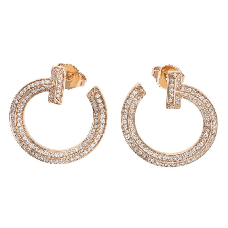 TIFFANY&Co.（ティファニー） T ワン オープン フープ K18PG PAVE