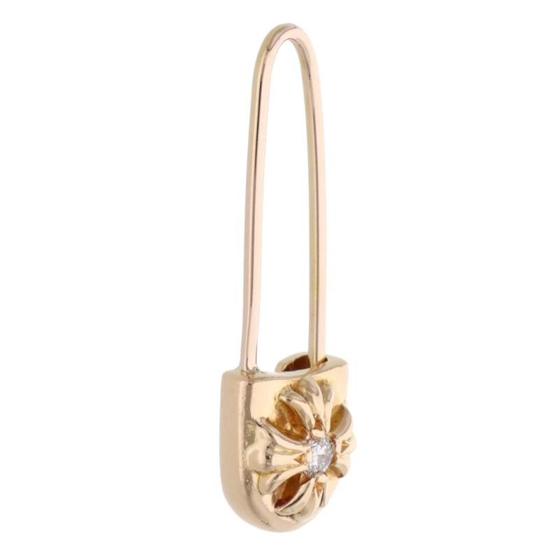 クロムハーツ 22K ER SAFETY PIN DIA セーフティピン 1ダイヤ/ゴールドピアス メンズ CHROME HEARTS（クロムハーツ） 22K ER SAFETY PIN DIA セーフティピン
