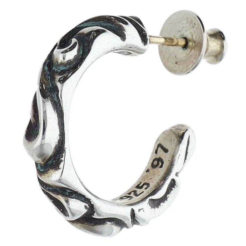 本物　新品未使用品　クロムハーツシルバー スクロールピアス(片耳用) CHROME HEARTS（クロムハーツ） HOOP SCROOL 1 スクロールフープ