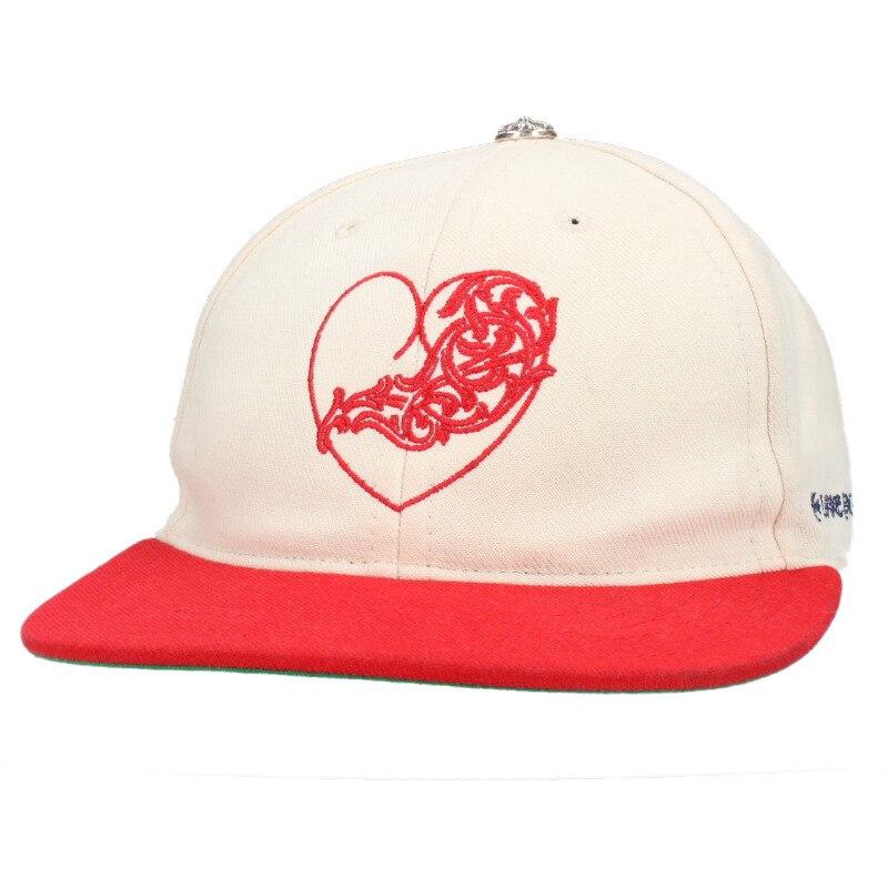 クロムハーツ サイズ:7.375  FITTED WOOL ACRYLIC SERGE ハートロゴ刺繍ベースボール帽子 中古 SJ02 CHROME HEARTS クロムハーツ 帽子 サイズ:7.375 FITTED WOOL ACRYLIC
