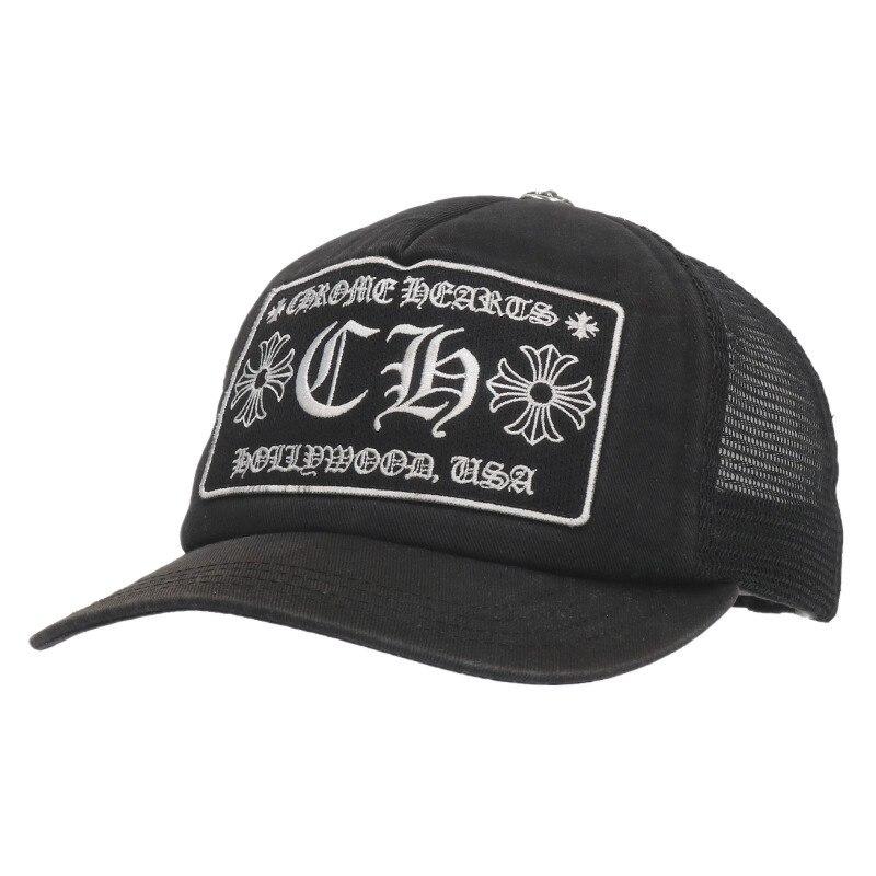 クロムハーツ サイズ:ONE SIZE  TRUCKER CAP トラッカーキャップ ロゴプリントクロスボール付メッシュ帽子 中古 FK04 CHROME HEARTS（クロムハーツ） サイズ:ONE SIZE TRUCKER CAP