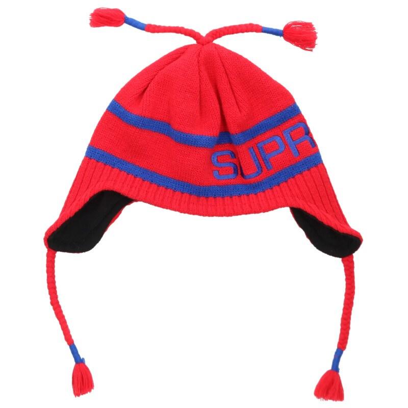 Supreme（シュプリーム） earflap beanie ロゴ刺繍イヤーフラップ