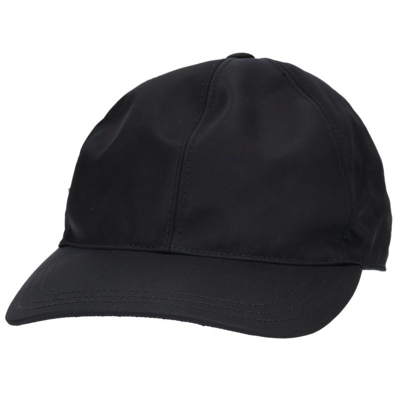 PRADA ナイロンキャップ ブラック Lサイズ 2HC274 PRADA（プラダ） サイズ:L 2HC274 2DMI F0002 三角プレート付き