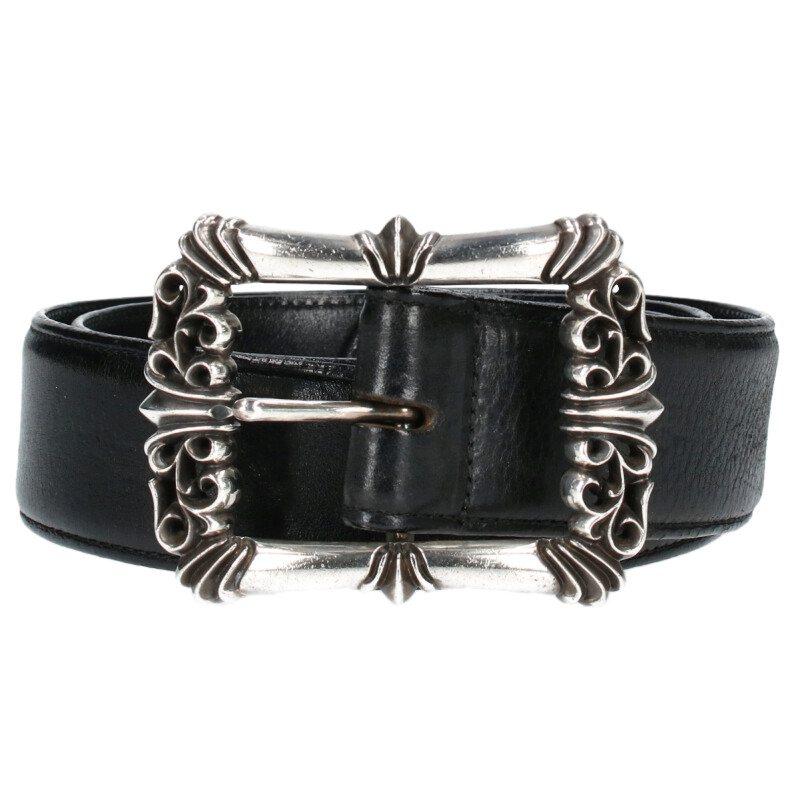 クロムハーツ サイズ:34  BLT FILIGREE OTJ フィリグリーOTJバックル レザーベルト 中古 OK15 CHROME HEARTS（クロムハーツ） ベルト サイズ:34 BLT FILIGREE OTJ