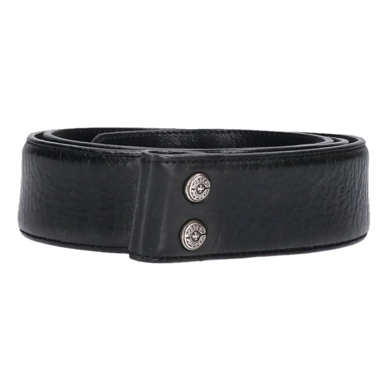 クロムハーツ サイズ:32 1.5 STRAP 1.5inchスクロールレーベルリベッツ レザーベルト 中古 SS13 CHROME HEARTS（クロムハーツ） サイズ:32 1.5 STRAP 1.5inch