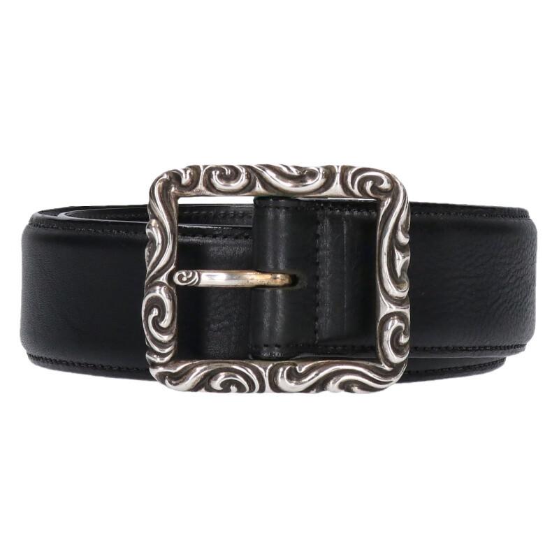 クロムハーツ サイズ:34  BLT SCRLREC レクタングルスクロール レザーベルト 中古 SS07 CHROME HEARTS（クロムハーツ） ベルト サイズ:34 BLT SCRLREC