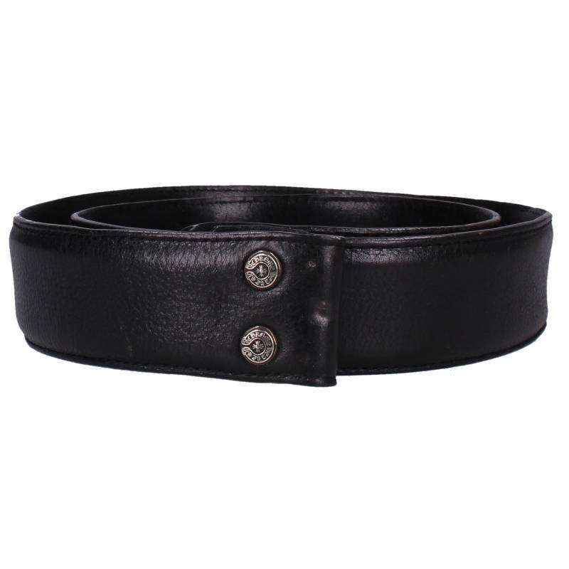 CHROME HEARTS レザーベルト ホワイト 30インチ CHROME HEARTS（クロムハーツ） サイズ:30 1.5 STRAP 1.5inch
