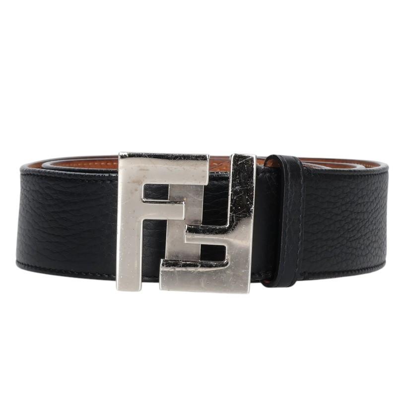 FENDI（フェンディ） サイズ:85 ロゴバックルレザーベルト 中古 BS99