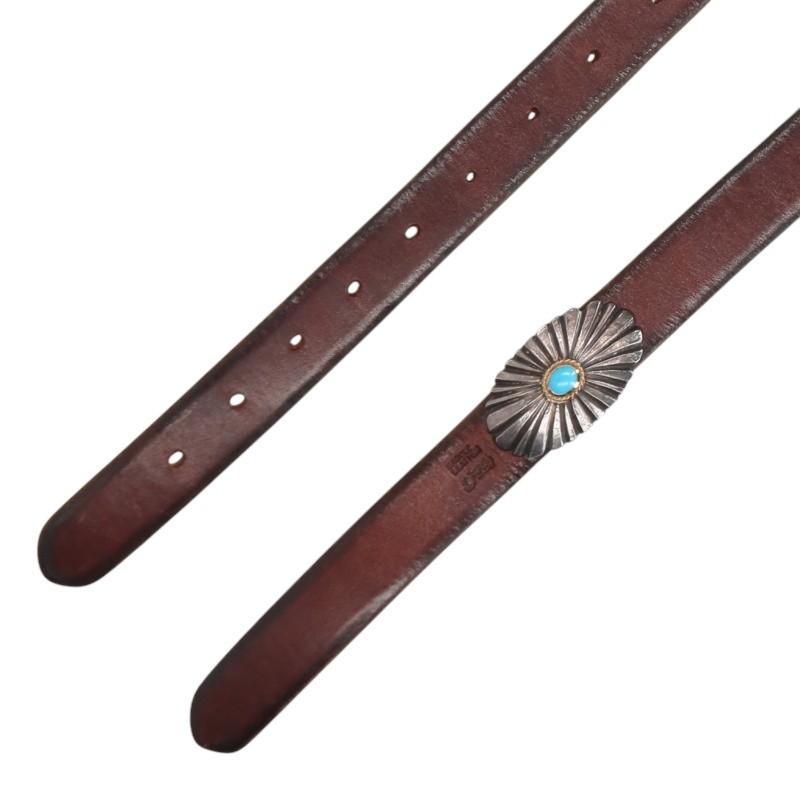 goro's（ゴローズ） 2.5cmターコイズ付き固定式バックル ベルト 中古