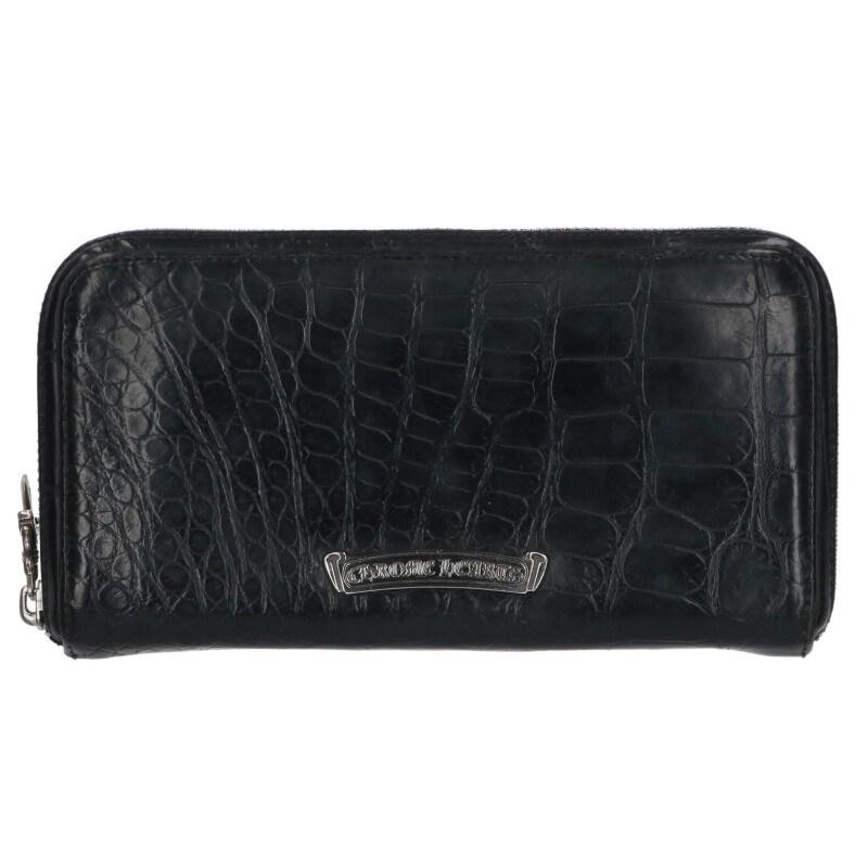 クロムハーツ   REC F ZIP ALLIGATOR アリゲーター ラウンドジップアリゲーターレザー長財布 中古 GZ11 CHROME HEARTS（クロムハーツ） 財布 REC F ZIP ALLIGATOR
