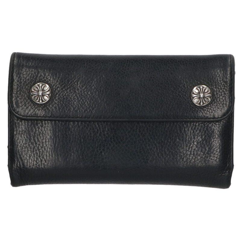 クロムハーツ WAVE WALLET ウェーブ ダガージップ クロスボールボタン レザー ウォレット クロムハーツ WAVE WALLET ウェーブ ダガージップ クロスボールボタン