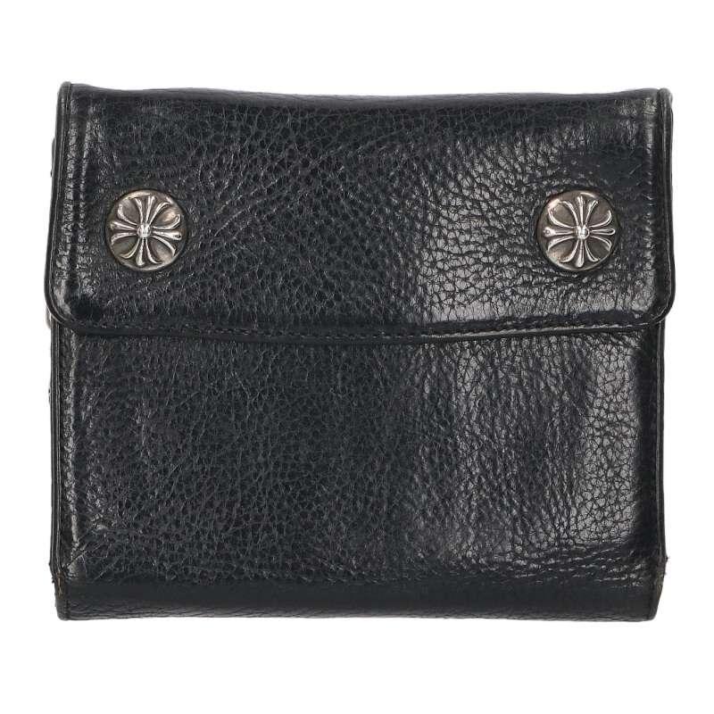 クロムハーツ   BIG SPOON ビッグスプーン クロスボタンレザー財布 中古 SS07 CHROME HEARTS（クロムハーツ） 財布 BIG SPOON ビッグスプーン クロス