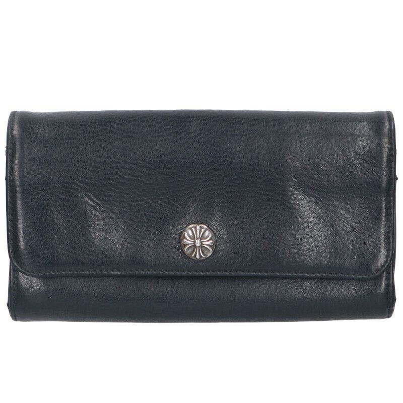 クロムハーツ JUDY ジュディ クロスボタンレザーウォレット財布 中古 OK15 CHROME HEARTS（クロムハーツ） JUDY ジュディ クロスボタンレザー