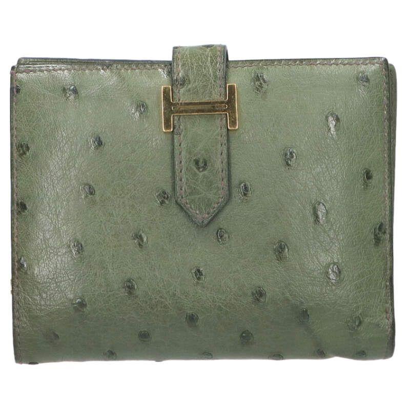 HERMES（エルメス） 財布 ベアンコンパクト X刻印 G金具オーストリッチ
