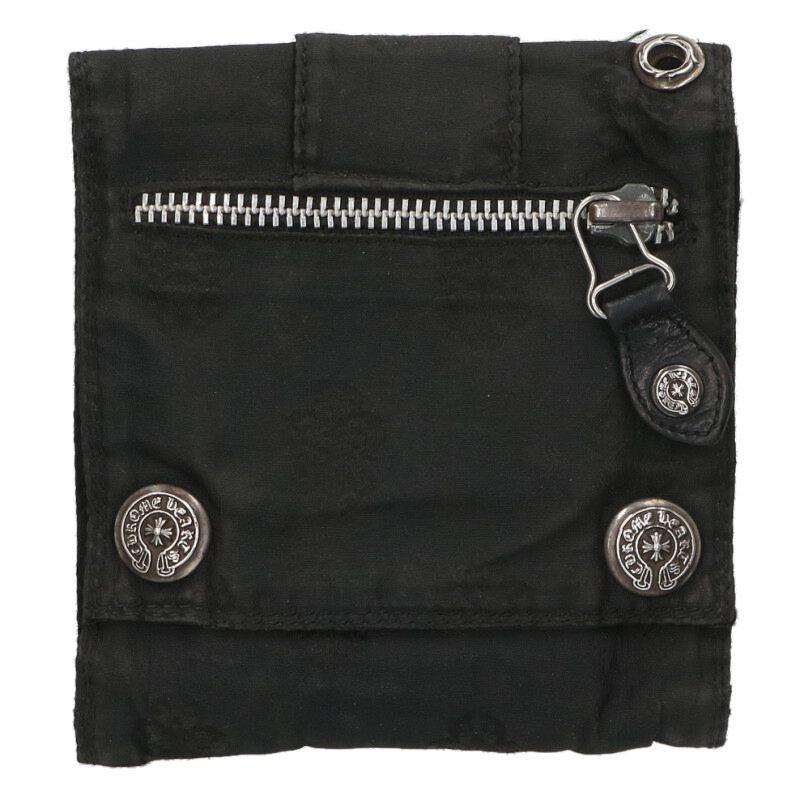 クロムハーツ 3FOLD LARGE 3フォールドラージ ホースシューボタンナイロンウォレット財布 中古 NO05 CHROME HEARTS（クロムハーツ） 3FOLD LARGE 3フォールドラージ ホース