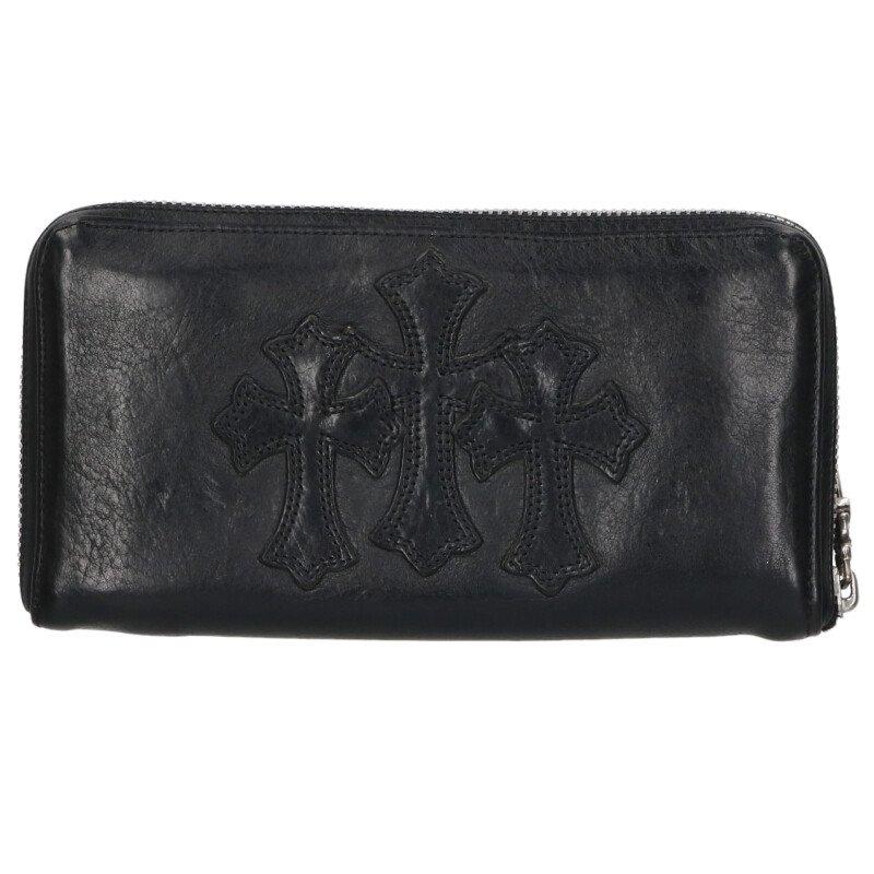 CHROME HEARTS クロムハーツ REC F ZIP 3クロスラウンドジップレザー