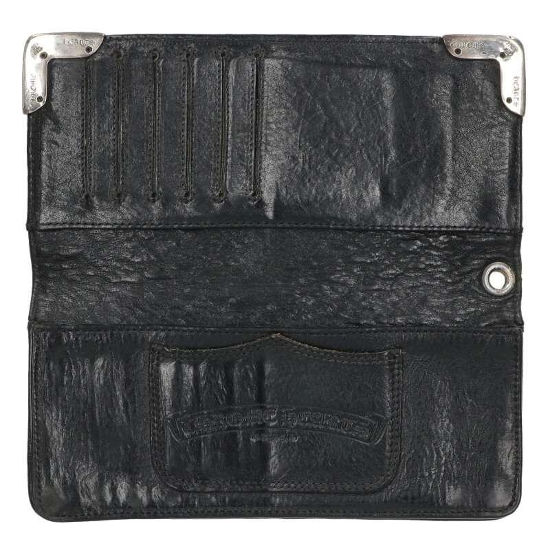クロムハーツ  LNG SNGL FLD TIPS/シングルフォールド レザーウォレット財布 メンズ CHROME HEARTS（クロムハーツ） 財布 LNG SNGL FLD TIPS シングル