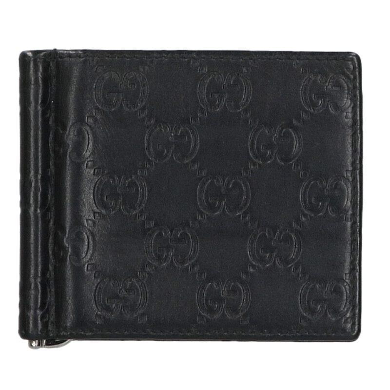 GUCCI（グッチ） GGロゴ型押し2つ折りレザ-マネ-クリップ財布 中古