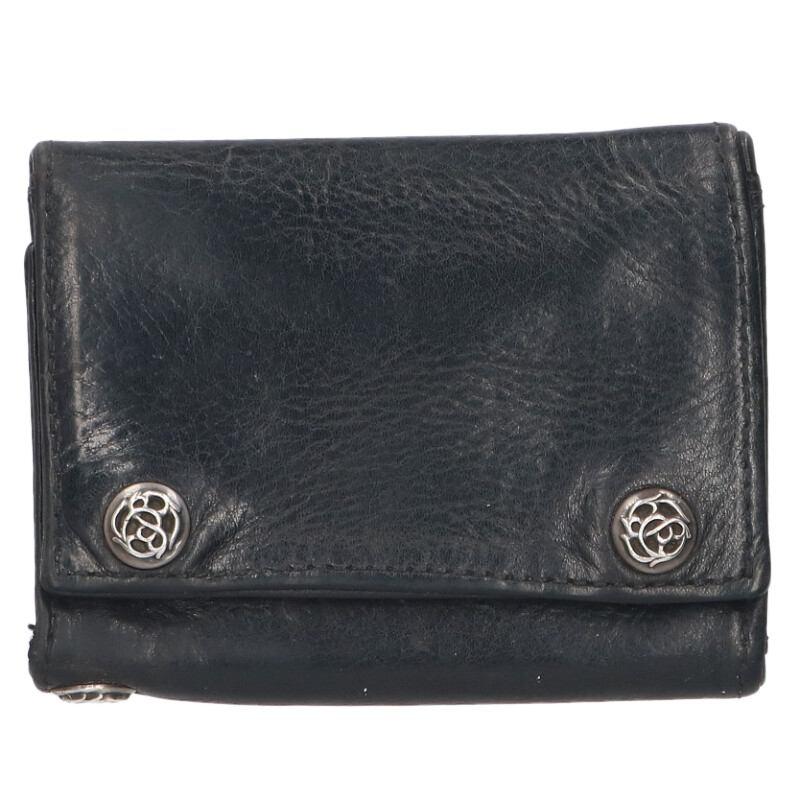 美品　CHROME HEARTS 3fold wallet 3つ折り　財布 CHROME HEARTS（クロムハーツ） 3FOLD 3フォールド フローラルボタン