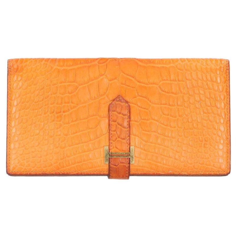HERMES（エルメス） 財布 ベアンスフレ D刻印 G金具アリゲーター財布