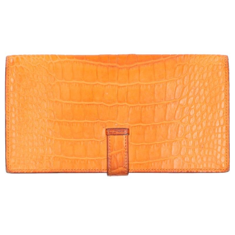 HERMES（エルメス） 財布 ベアンスフレ D刻印 G金具アリゲーター財布