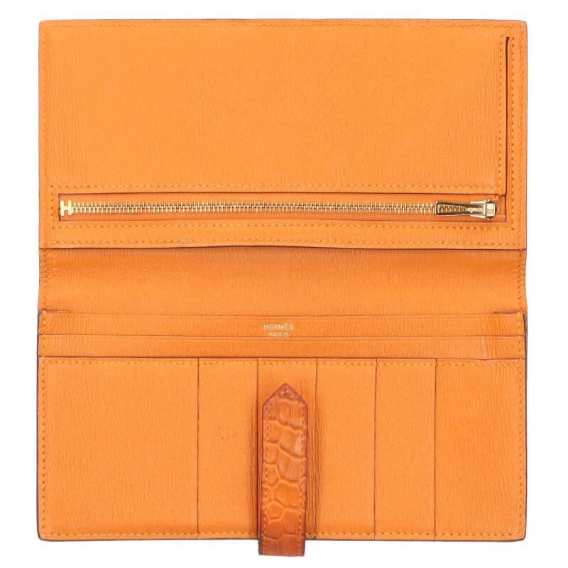 HERMES（エルメス） 財布 ベアンスフレ D刻印 G金具アリゲーター財布
