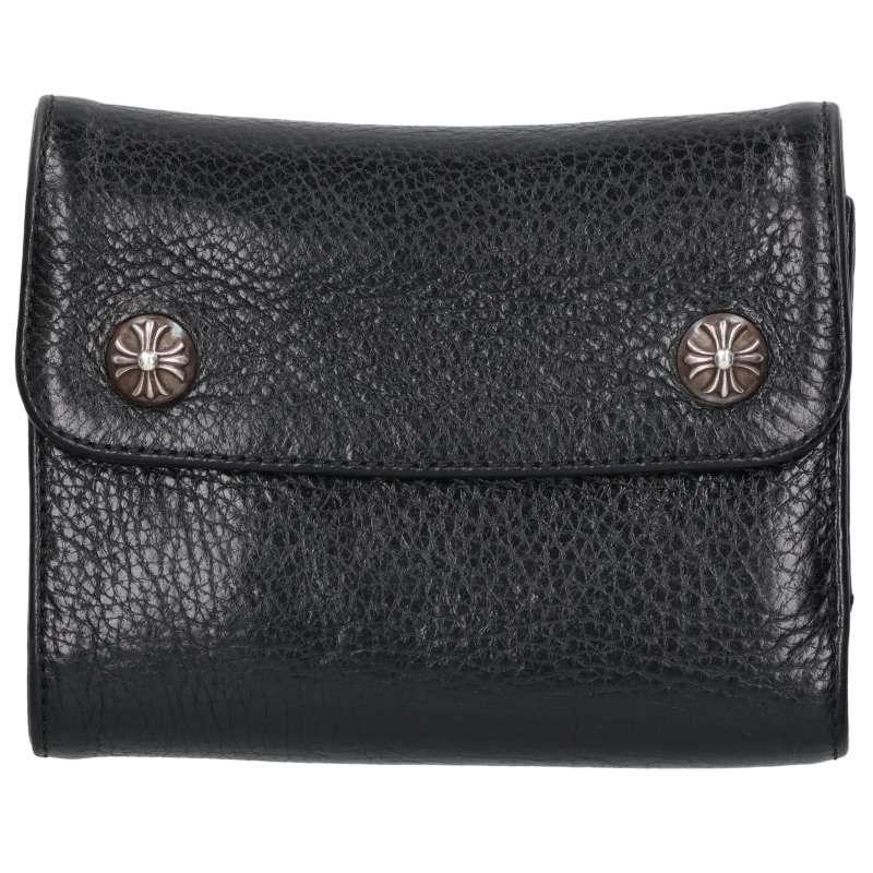 新品・未使用品　Chrome Hearts ウェーブミニ レザーウォレット財布 CHROME HEARTS（クロムハーツ） WAVE MINI ウェーブミニ クロスボール