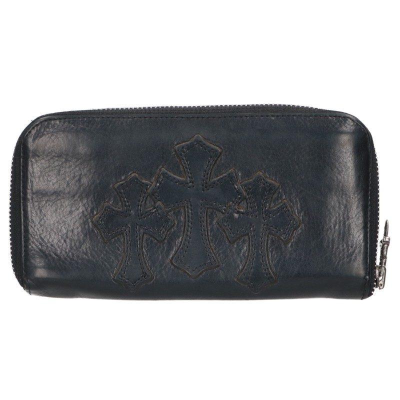 クロムハーツ REC F ZIP プレーン レザー ウォレット 財布 CHROME HEARTS（クロムハーツ） REC F ZIP 3クロスラウンドジップ