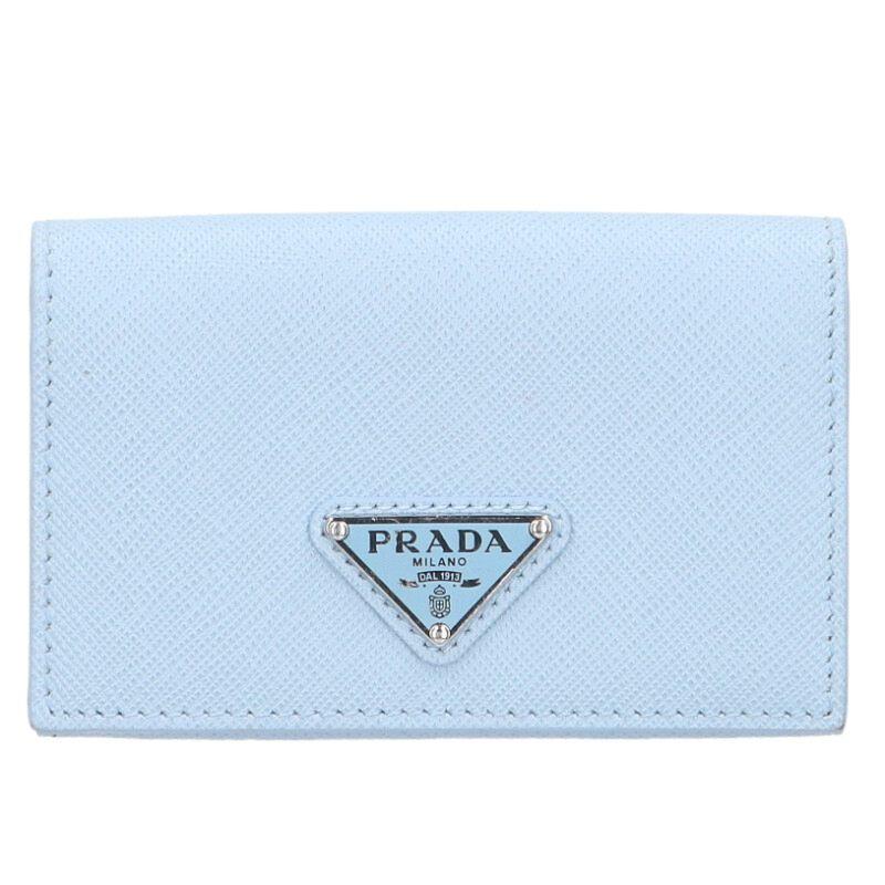 PRADA（プラダ） トライアングルロゴプレートサフィアーノレザーカード