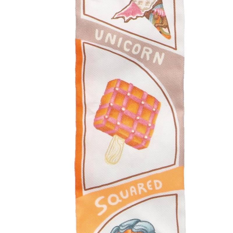 HERMES（エルメス） Funny Ice Cream 総柄ツイリーシルクスカーフ 中古