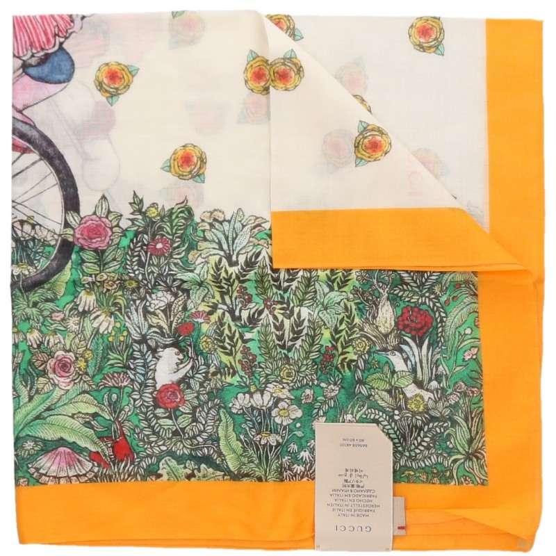 GUCCI（グッチ） 665658 4K101 ×ヒグチユウコ総柄スカーフ 中古 BS99