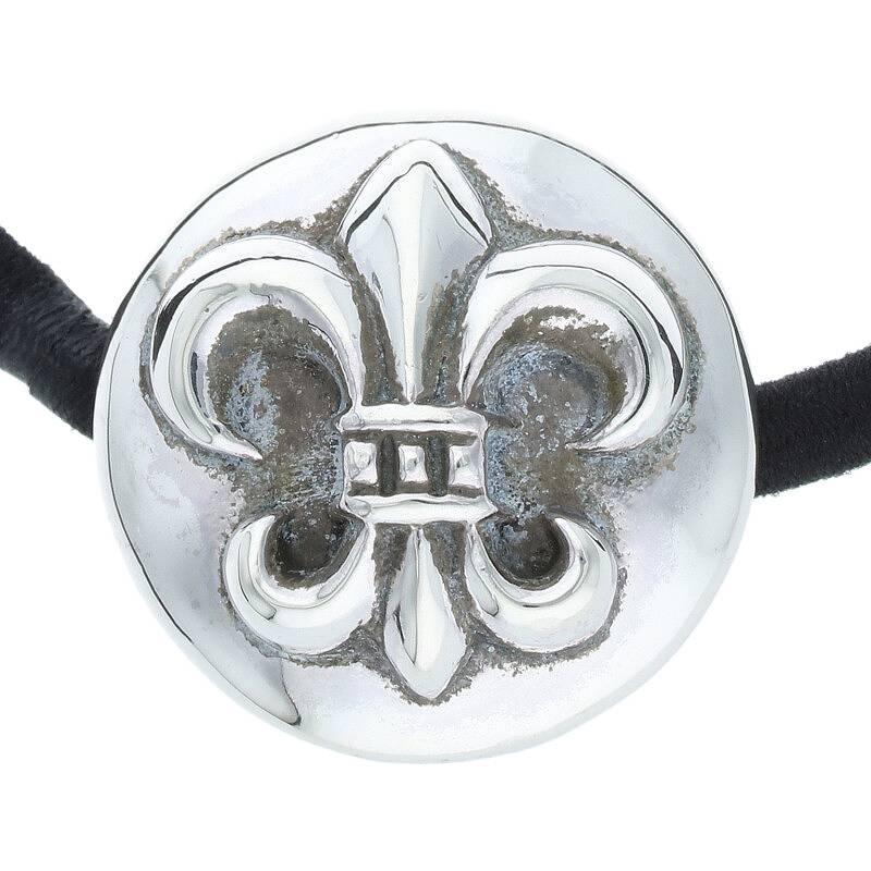 クロムハーツ Chrome Hearts HAIRBAND/BSフレアボタンヘアゴム シルバーコンチョ 中古 OM10｜rinkan｜05